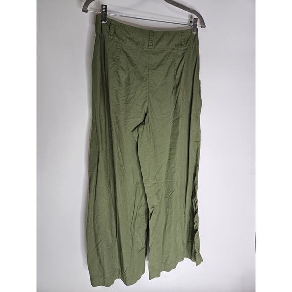 Free People FP Women'S 10 Menorca Green High Rise Waisted Crop Pants Flare Leg - Picture 4 of 9